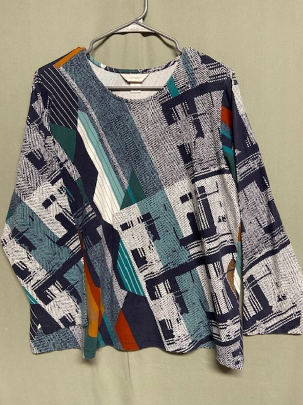 Christopher & Banks 1X Long sleeve Multi-colored Tunic Top
